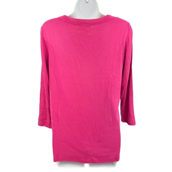 ISAAC MIZRAHI ¾ Sleeve V-Neck Tee - XS - Picture 2 of 4